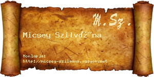 Micsey Szilvána névjegykártya